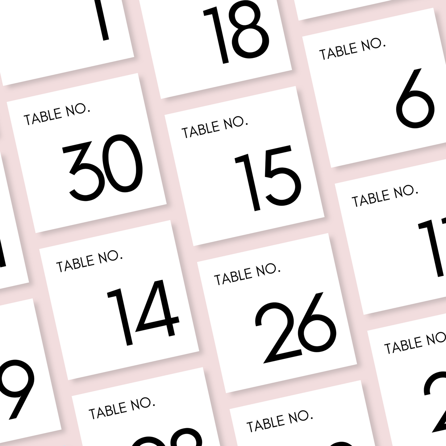 Simple & Sweet Table Numbers Template | 5x5 Table Numbers Printable | Black and White Wedding Table Numbers | Download in Canva