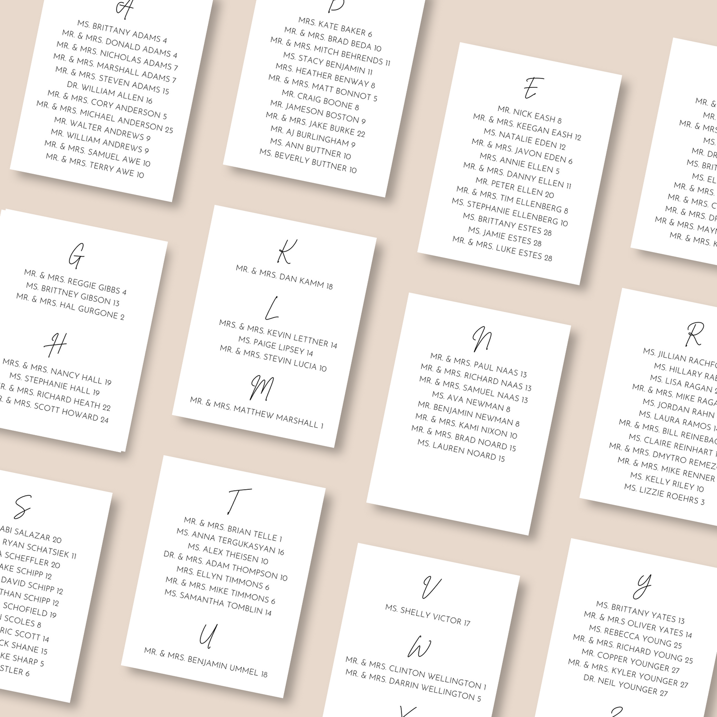 Minimalist Wedding Seating Chart Card Template, Modern Assigned Seating Chart Cards, Simple Seating Chart Cards for Wedding, Wax Seal Cards
