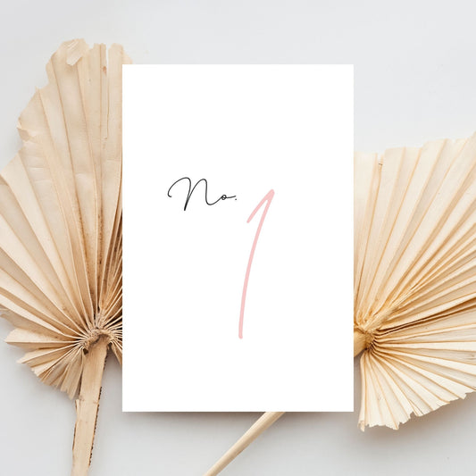 Blush Organic Table Numbers Template | 4x6 Table Numbers Printable | Modern Blush Wedding Table Numbers | Simple Wedding | Download in Canva