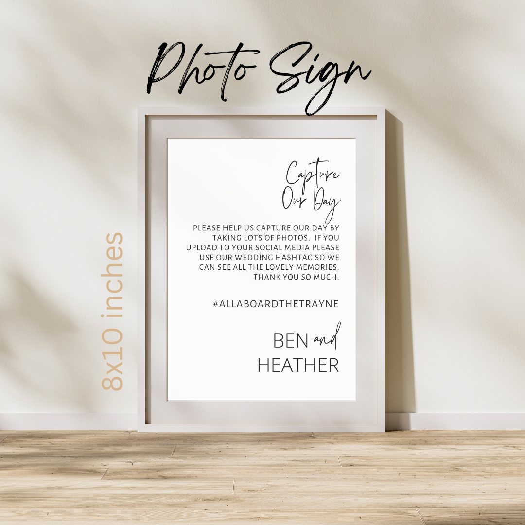 Capture Our Day 8x10 Sign | Editable Capture Our Day Wedding Sign | Hashtag Sign | PictureSign | Capture Photos Sign | Canva Template