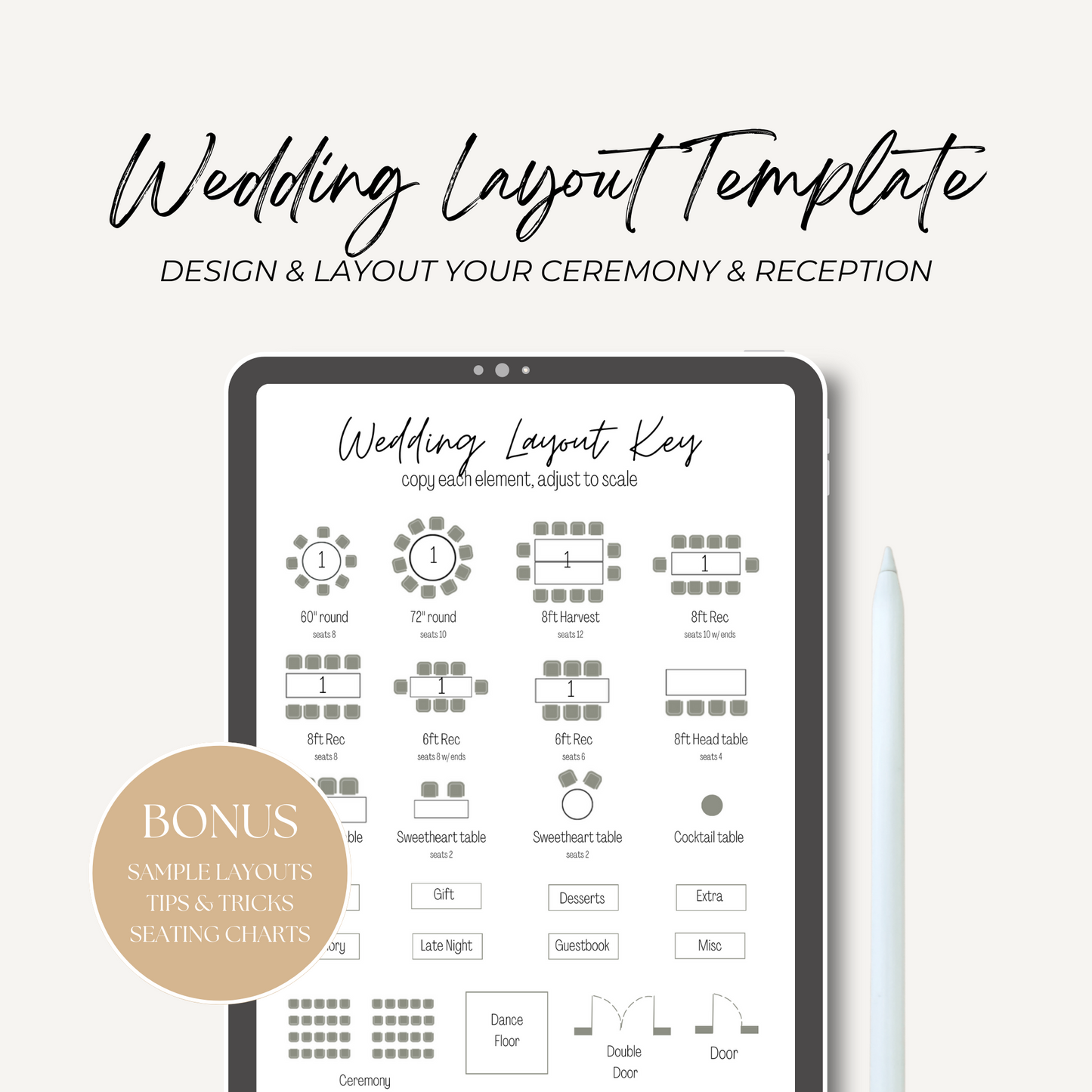 Wedding Room Layout Canva Templates | Wedding Ceremony & Reception Layout | Create your Wedding Room Diagrams | Seating Chart Layout Designs