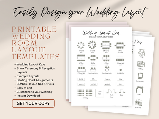 Wedding Room Layout Canva Templates | Wedding Ceremony & Reception Layout | Create your Wedding Room Diagrams | Seating Chart Layout Designs