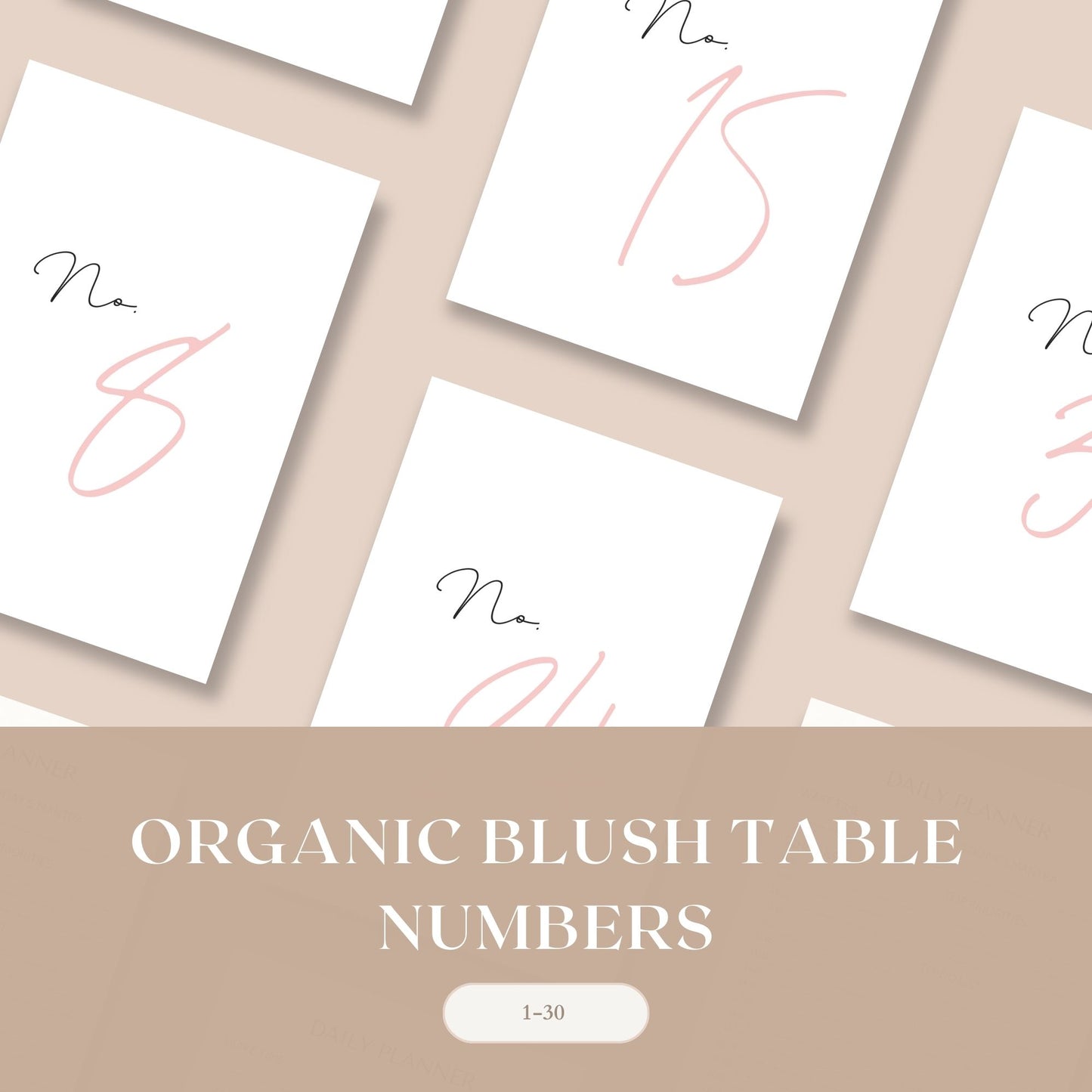 Blush Organic Table Numbers Template | 4x6 Table Numbers Printable | Modern Blush Wedding Table Numbers | Simple Wedding | Download in Canva