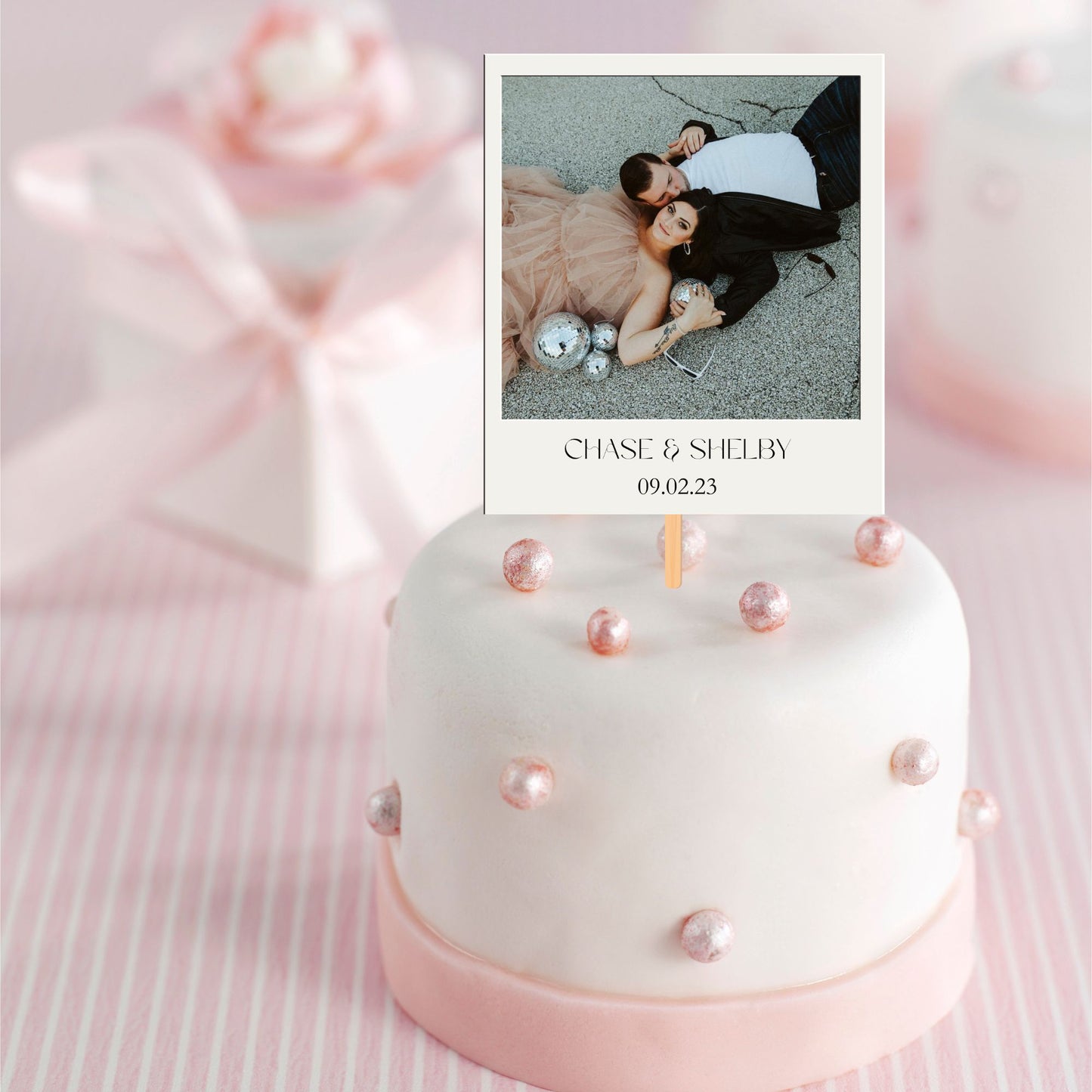 Editable polaroid photo cake topper, retro cake topper, picture topper, wedding cake toppers, vintage cake topper, DIY custom cupcake topper