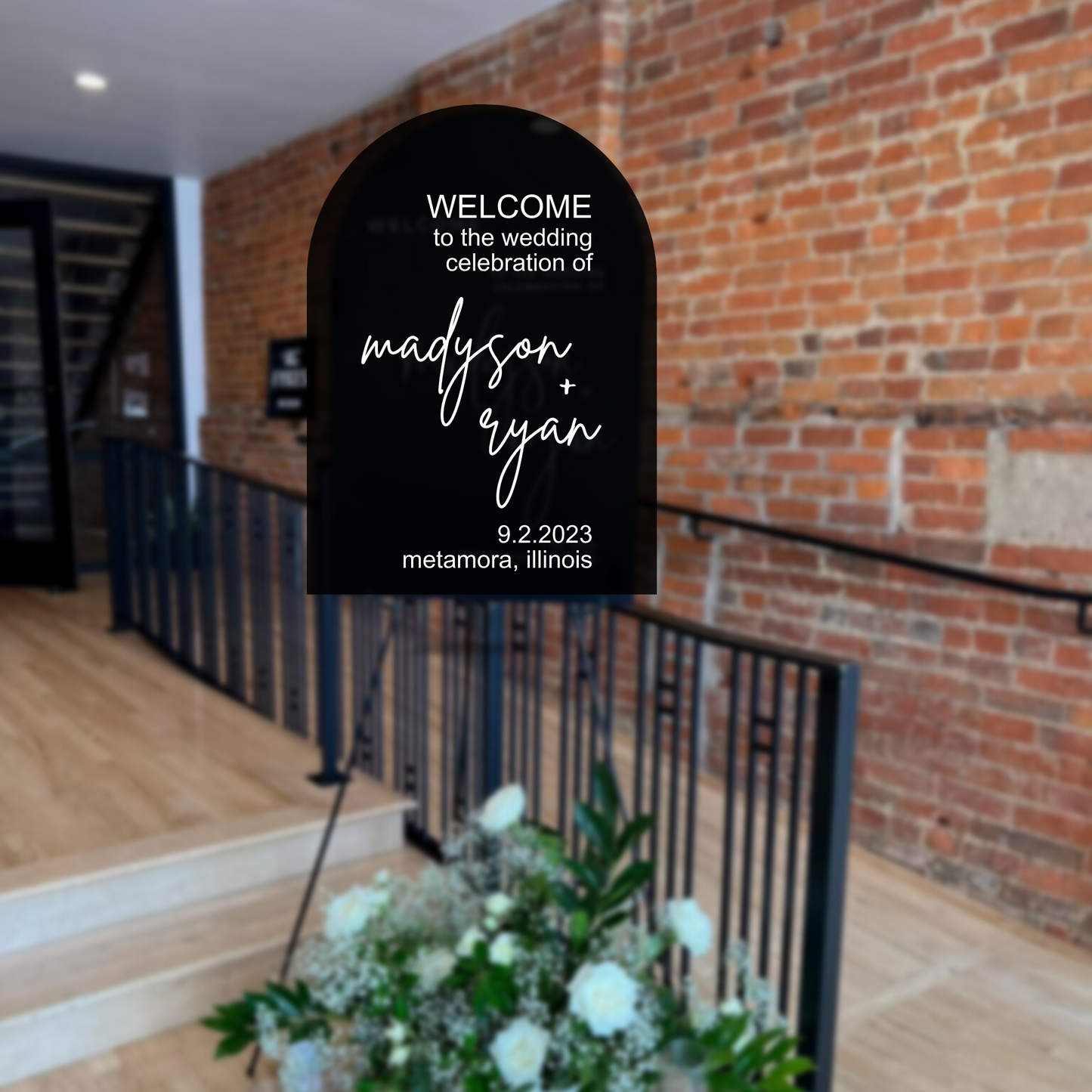 Black & White Arched Modern Welcome  Sign | Arched Welcome Sign | Minimalist Arch Sign | DIY Editable Wedding Sign | Canva INSTANT Download