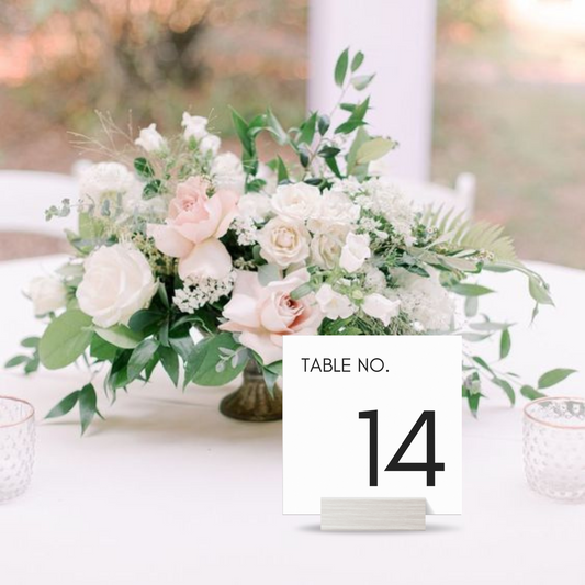 Simple & Sweet Table Numbers Template | 5x5 Table Numbers Printable | Black and White Wedding Table Numbers | Download in Canva