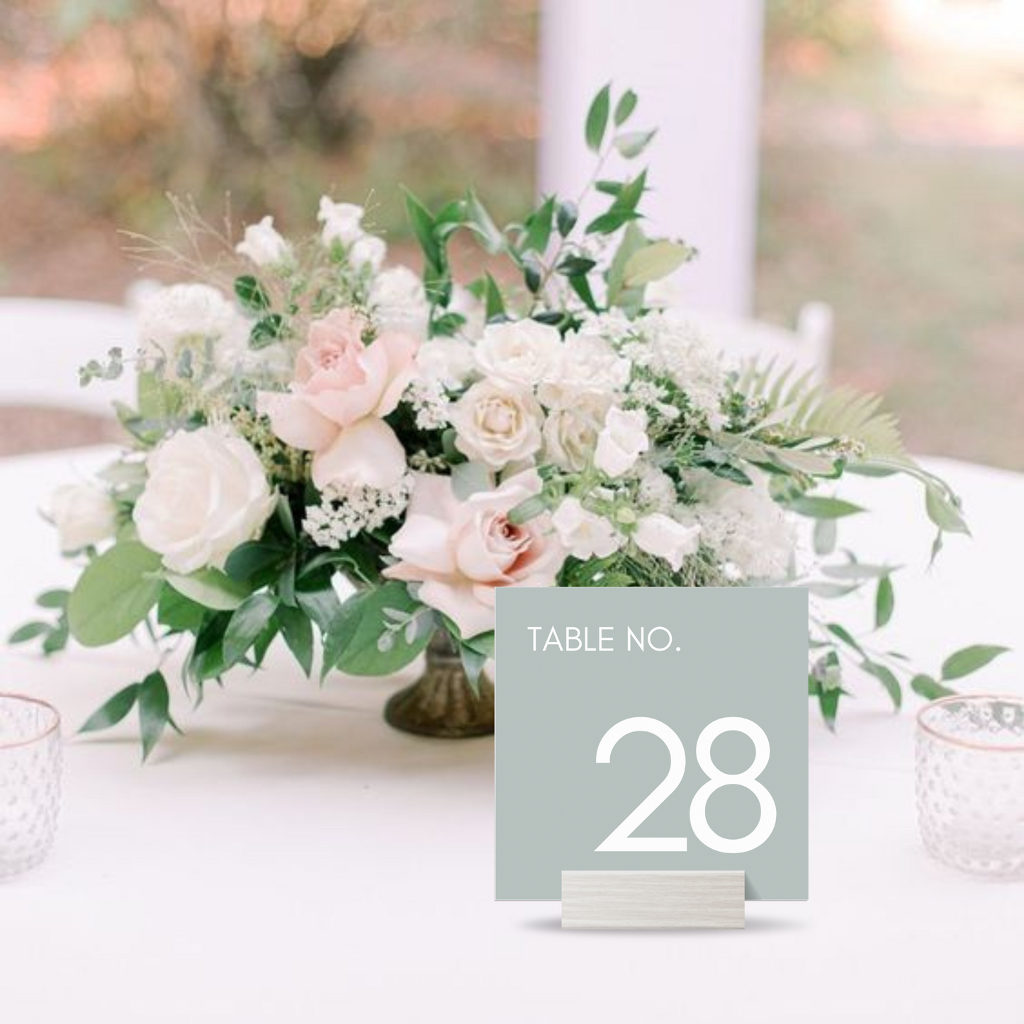 Dusty Blue Simple & Sweet Table Numbers Template | 5x5 Table Numbers Printable | Modern Square Wedding Table Numbers | Download in Canva