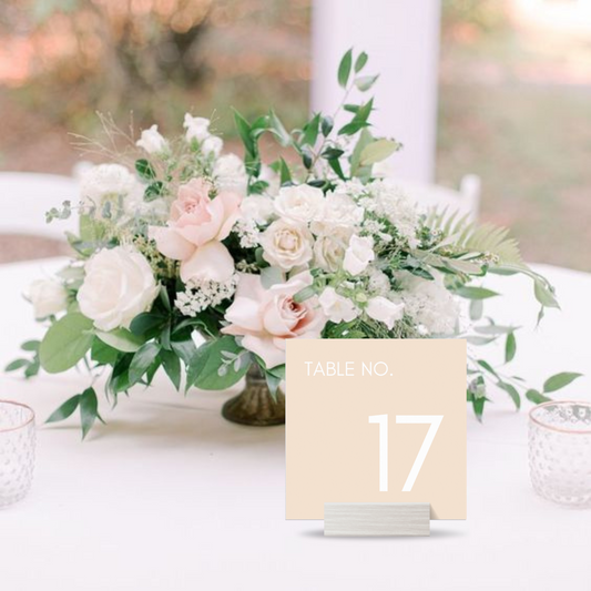 Blush Pink Simple & Sweet Table Numbers Template | 5x5 Table Numbers Printable | Modern Square Wedding Table Numbers | Download in Canva