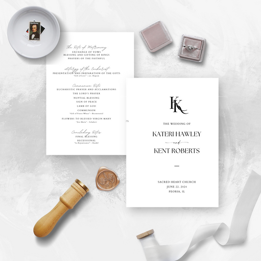 DIY Catholic Wedding Program Canva Template | Wedding Program | Folded 8.5x11 Program | INSTANT Download | Wedding Program with Insert